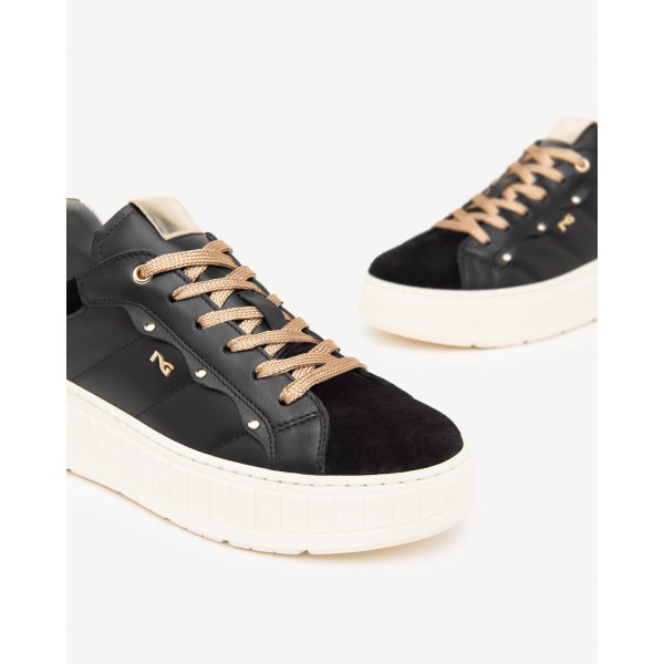 Nero Giardini I411630D/100 scarpa donna sneakers in pelle nero AI2024